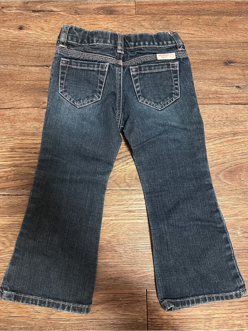 OshKosh B'gosh Dark Wash Jeans with Floral Embroidery and Pink Accents